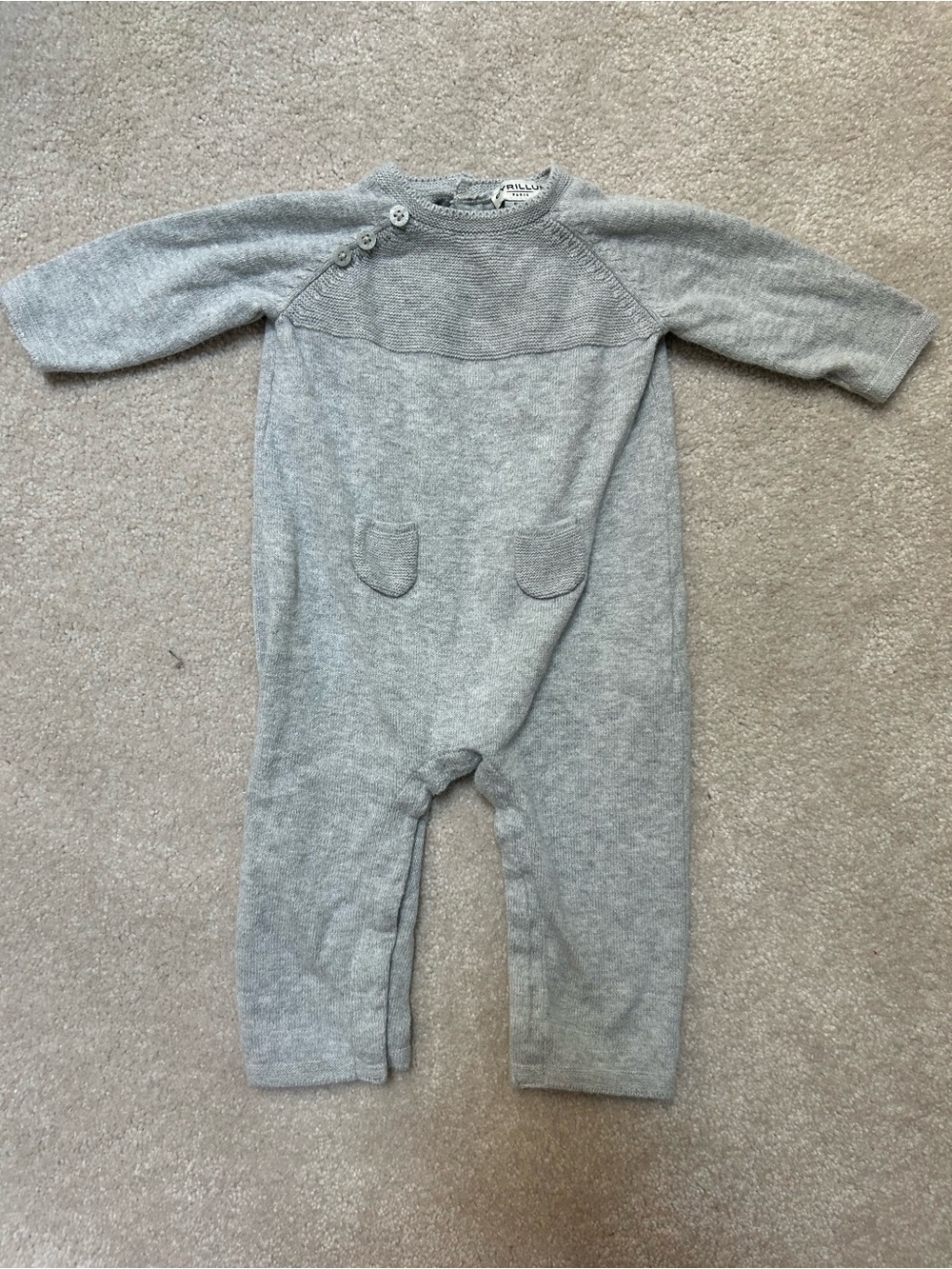 Cyrillus Knit Grey Baby One-Piece Romper